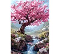 DPHERO DIY Tree of Life Diamond Painting Kits for Adults,5D River Diamond Art Kits for Beginners,Round Full Drill Flowers Diamond Painting Art,DIY Painting by Numbers Diamond Art Painting 12x16 inch