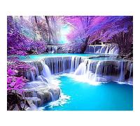 DPHERO DIY Waterfall Diamond Painting Kits for Adults,Tree Diamond Art Kits for Kids Beginners,Round Full Drill Landscape Diamond Art Painting,5D Paint with Diamonds Gem Painting Art 12x16 inch
