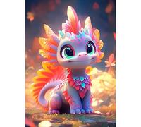 DPHERO Dragon Diamond Painting Kits for Adults,5D Cartoon Dragon Diamond Art Kits for Beginners,Round Full Drill Fantasy Diamond Painting Art,DIY Paint with Diamonds Gem Painting Art 12x16 inch