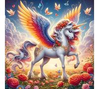 DPHERO Fantasy Unicorn Diamond Painting Kits for Beginners Adults,5D DIY Wings Diamond Art Kits,Round Full Drill Dreamland Gem Art Crafts,DIY Painting by Numbers for Home Wall Decor 12x12 inch