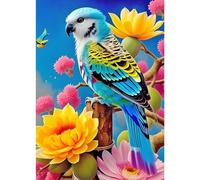 DPHERO Parrot Diamond Painting Kits for Adults,5D Flowers Diamond Art Kits for Beginners,Round Full Drill Bird Diamond Painting Art,DIY Paint with Diamonds Flowers Gem Painting Art 12x16 inch