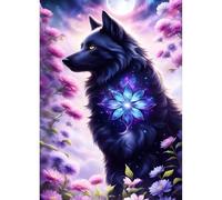 DPHERO Wolf Diamond Painting Kits for Beginners Adults,5D DIY Dreamland Diamond Art Kits,Round Full Drill Wolf Diamond Painting Art,DIY Painting by Numbers Diamond Art Painting 12x16 inch