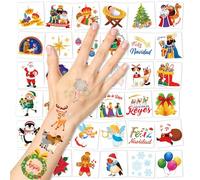 DPKOW 108pcs Feliz Navidad Reyes Magos Tatuajes Temporales para Niños Adultos, Belen Navidad Tatuajes Pegatinas para Reyes Magos Regalos Recuerdos de Fiestas Navidad, Feliz día de Reyes Tatuajes