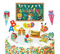 DPKOW Back to School Cake Topper Cupcake Toppers Decorazioni per Le iscrizioni Scolastiche Decorazioni per Torte Ritorno a Scuola Decorazioni per Torte Sacchetto Caramelle per la Scuola