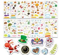 DPKOW Deutsch Jahreszeiten Sticker, Frühling Sommer Herbst Winter Sticker für DIY Scrapbooking Gästebuch Sticker, Jahreszeiten Fotoalbum Bullet Journal Sticker Deko Weihnachten Scrapbooking Geschenk