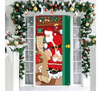 DPKOW Divertente Babbo Natale Striscione per Decorazione Natalizia, Porta in Tessuto per Parete Poster, Interno Esterno Sfondo Addobbi, 180*90 cm