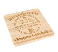 DPKOW Geschenk Papa Vatertagsgeschenk, Papa Untersetzer Holz Glasuntersetzer Getränk Tasse Untersetzer Rutschfeste Rund für Papa Geburtstagsgeschenk Untersetzer zum Zuhause Küche Büro Kaffee Bar