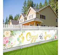 DPKOW Matrimonio Addobbi Oggi Sposi Striscione, Oro Verde Striscione per Matrimonio Decorazioni per Casa Giardino Cartello di Benvenuto Nastro Barriera Esterna, Elegante, 270 * 40 cm