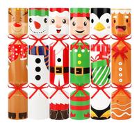 DPKOW Scatole di Cracker di Natale, 12 Pezzi Natale Scatole Regalo di Fai da Te, Christmas Crackers Scatola per Alci con Pinguino di Babbo Natale Scatole di Caramelle per Feste di Natale per Bambini