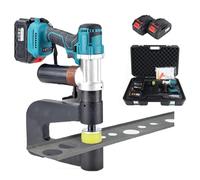 DPLWJPP Perforatrice Idraulica Elettrica per Metallo Metallo Foro Scavatrice Punzonatrice Elettrica con 6 Matrici per la Perforazione di Piastre in Alluminio,Rame e Ferro