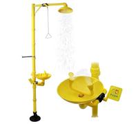 DPLWJPP Stazione Combinata Lavaocchi e Doccia D'emergenza Stazione Lavaocchi a Parete con Rivestimento ABS Lavaocchi 12l/Min Doccia 75,7l/Min con Doppio Spruzzo