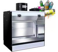 DPLWJPP Tavolo Lavoro Cabina Aerografo,Cabina Verniciatura Spruzzo con Cascata,Illuminazione A LED,con Tenda Ad Acqua Che Aspira Aria,per Modelli,Scarpe, Artigianato,Magliette E Hobby,58 * 50 * 40cm