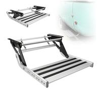 DPLXQPP Gradino Rettrattile Manuale/Elettrico per Camper con LED,Singolo/Doppio Scalino Antiscivolo in Lega Alluminio da 200kg per Roulotte E Camion Manual-Single