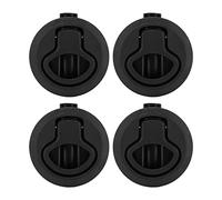 Dpofirs 61mm/2,4in Flush Pull Slam Latch Round Ring Lock per Portello Barca | Lucchetto rotondo in plastica ABS nera, maniglia incassata, resistente alle intemperie, con viti in acciaio, per porta