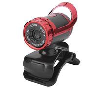 Dpofirs 68 HD webcam webcam con USB 480P (12M), microfono fonoassorbente integrato, videochiamata con videocamera per conferenze/spettacoli dal vivo/laptop/desktop(rosso)