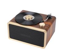 Dpofirs Altoparlante retrò, suono vintage superiore, portatile, all'aperto, luce gialla calda, in legno, per la casa