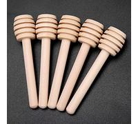 Dpofirs Bastoncini per Mestolo in Legno per, Confezione da 24 Aste per Agitare il in Legno Naturale con Testa Scanalata per Salse e Marmellate Sciroppo (8 cm)