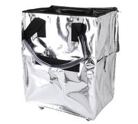 Dpofirs Borsa Riutilizzabile con Ruote, Sacchetto di Drogheria di Grande capacità su Ruote, Carrello a Prova di Rotolamento del Carrello per lo Shopping Pieghevole, per Generi Alimentari (SILVER)