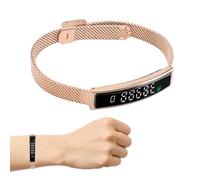 Dpofirs Bracciale Fitness Tracker Intelligente, Braccialetto Fitness Tracker Bluetooth 5.3 con APP per Donna Uomo, Braccialetto Intelligente Impermeabile per Corsa e Guida (GOLD)