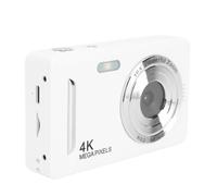 Dpofirs Camera Digitale 4K, 16x Zoom 64MP Video Camter Camer Autofocus con Schermo da 2,4 Pollici, Fotocamera da Viaggio Anti -sket Portatile per la Fotografia (WHITE)