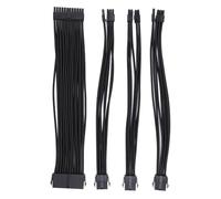 Dpofirs Cavo di Prolunga da 24 Pin per Scheda Madre, Kit Robusto Cavo PC da 8 Pin a 6+2 per Appassionati di Tecnologia, Lunghezza 30 Cm, 4 Prolunghe e 12 Pettini (BLACK)