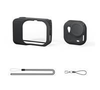 Dpofirs Custodia Protettiva in Silicone, Copertura Completa Antiurto con Copriobiettivo e Cordino, per Fotocamera Ultra Action (BLACK)