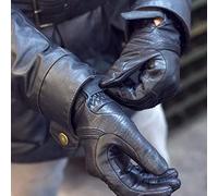 Dpofirs da Moto in Pelle Intera, da Equitazione Neri per la Stagione Fredda con Palmo Antiscivolo e Rete Rinforzata per il Pollice, per Guida in Moto, Ciclismo e Sport all'aria Aperta (XL)
