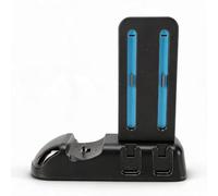 Dpofirs Dock di Ricarica per Controller Versatile Adatto per 2 Indicatore LED Design Compatto per la Configurazione di Gioco Materiale ABS 4 Controller Inclusi