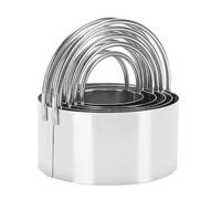 Dpofirs Formine per Biscotti, Set da 5 Formine per Biscotti in Acciaio Inossidabile con Manici Facili da Impugnare per Cuocere Dolci, Ciambelle, Pane e Panini