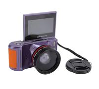 Dpofirs Fotocamera Digitale 4K per Fotografia, Fotocamere Vlogging Digitali da 64 MP, con Schermo a Flip da 180 Gradi da 180 Gradi, Zoom Digitale 18x, Fotocamera Compatta Wifi Autofocus, (PURPLE)