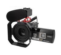 Dpofirs Fotocamera Digitale DV 5K 56MP, Videocamera Portatile con Zoom 18X, Anti-vibrazione, Registrazione in Loop, Touch Screen da 3 Pollici, per Riprese di Microfilm, Turismo