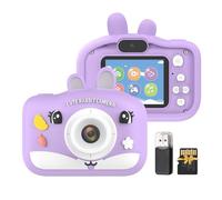 Dpofirs Fotocamera Digitale per Bambini 48MP 1080P |Doppia Lente, Schermo IPS da 2", Giochi e Musica Integrati, Ricaricabile con Scheda da 32 GB: per Ragazzi e Ragazze (PURPLE)