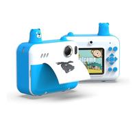 Dpofirs Fotocamera Pellicola Istantanea 1080p, Doppie Telecamere HD a Doppia HD da 8 MP con Schermo da 2,4 Pollici, Telecamera per Selfie Termica Portatile per il Compleanno delle (BLUE)