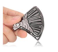 Dpofirs Giocattolo Magnetico Fidget Ventaglio Pieghevole, Giocattoli Antistress Fidget Slider con 3 Strati e 2 Tracce, Fidget Clicker in Acciaio Inossidabile Giocattoli Sensoriali edc (Nero)