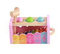 Dpofirs Giocattolo Martellante Musicale in Legno Dai Colori Vivaci per Bambini, Xilofono con Martello e Palla, Regalo Educativo per Bambini + Allenamento per la Coordinazione Occhio-mano, età 3+