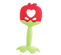 Dpofirs Giocattolo per la Dentizione della Frutta per Bambini con Materiale Siliconico, Lenitivo per Lenire le Gengive, Ideale per L'educazione Precoce, Adatto per la Dentizione Infantile, può (mela)