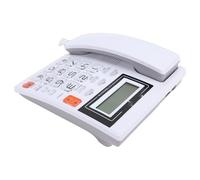 Dpofirs ID Chiamante Telefono Fisso con Filo Visualizzazione Data e Ora Flash Re Dial Funzione Vivavoce per Anziani (WHITE)