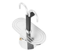 Dpofirs Macchina per caffè da Piano Cottura a Doppia Testa, Mini Macchina per caffè Italiano con Struttura in Lega di Alluminio per Preparazione del Fai-da-te, Design a Base Decagonale (Base