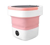 Dpofirs Mini Lavatrice Pieghevole Design Pieghevole da 7,5 Litri, Mini Lavatrice Portatile Funzionamento Completamente Automatico Funzione di Asciugatura Morbida per Biancheria Intima (Rosa)