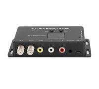 Dpofirs Modulatore UHF,TM70 TV Link Modulatore Convertitore AV in RF Extender IR con Display a Canale,Modulatore Modulatore Convertitore AV in RF Extender IR,Supporto Pal con Cavo Ricarica USB