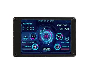 Dpofirs Monitor Temperatura Computer, Mini Schermo USB IPS da 3,5, Display Pannello Sensore PC, Display Temperatura PC per Case PC, per Vittorie RPi Linux