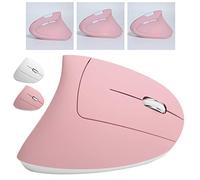 Dpofirs Mouse per computer verticale wireless ricaricabile USB, mouse da gioco verticale portatile universale, mouse regolabile 800 1200 1600 2400 DPI, compatibile con Windows XP / 7/8/10 IOS X(rosa)