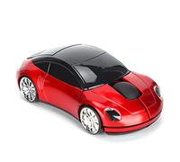 Dpofirs Mouse Wireless a 2,4 GHz a Forma di Automobile Mouse Senza Fili Ottici Ergonomici con Ricevitore USB Mause per PC Portatili da Ufficio(Rosso)