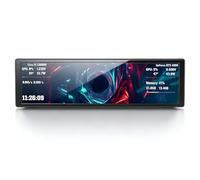 Dpofirs Pannello Display Temperatura PC FHD da 9,2 Pollici, Schermo Secondario del Computer con Temi Video Dinamici e Configurazione a Cavo Singolo per Monitoraggio GPU CPU e (BLACK)