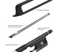 Dpofirs per Violino 4/4, Crine di Cavallo Nero Ben Bilanciato per Un'esecuzione, Rana in Ebano, Uso Professionale