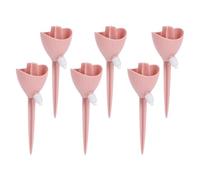 Dpofirs Picchi Autoirriganti, 6 Irrigatori Automatici Regolabili con Valvola di Controllo del Flusso per Fiori di Piante in Vaso da Vacanza, compatibilità Universale con Bottiglie (Pink)