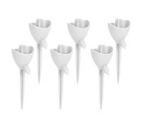 Dpofirs Picchi Autoirriganti, 6 Irrigatori Automatici Regolabili con Valvola di Controllo del Flusso per Fiori di Piante in Vaso da Vacanza, compatibilità Universale con Bottiglie (Bianco Panna)