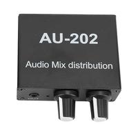 Dpofirs Piccolo Mixer, Basso Rumore 2 in 2 Miscelatori Stereo Fuori da 3,5 Mm Luce di Controllo del Volume DC 5-24V Metal Construction per Altoparlanti
