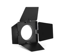 Dpofirs Porta della Stalla per Luce COB Bowens Mini Mount | Deflettore per Luce Video a 4 Foglie in Lega di Alluminio con Controllo Dell'illuminazione Regolabile per Vlog di Ritratti