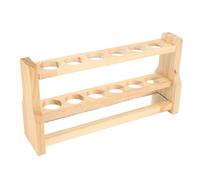 Dpofirs Portaprovette in Legno, Supporto per Provette Multifunzionale a 6 Fori con Spazio di Archiviazione a Foro Tondo per l'area di Lavoro Domestica del Laboratorio (31 mm)